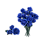 Buquê de Flores de Rosas Azuis | 608PCS